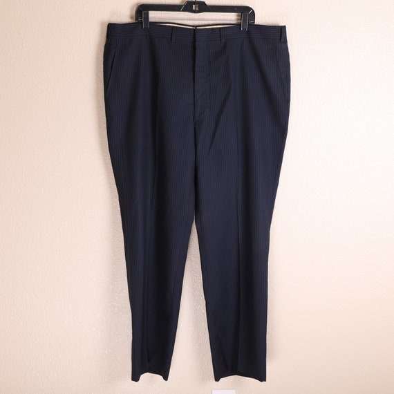 Vintage 60s 70s Pinstripe Suit Pants - Size 42" x… - image 1