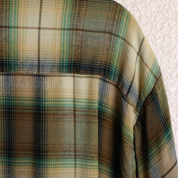 Vintage Towncraft Shadow Plaid Loop Collar Rayon … - image 7