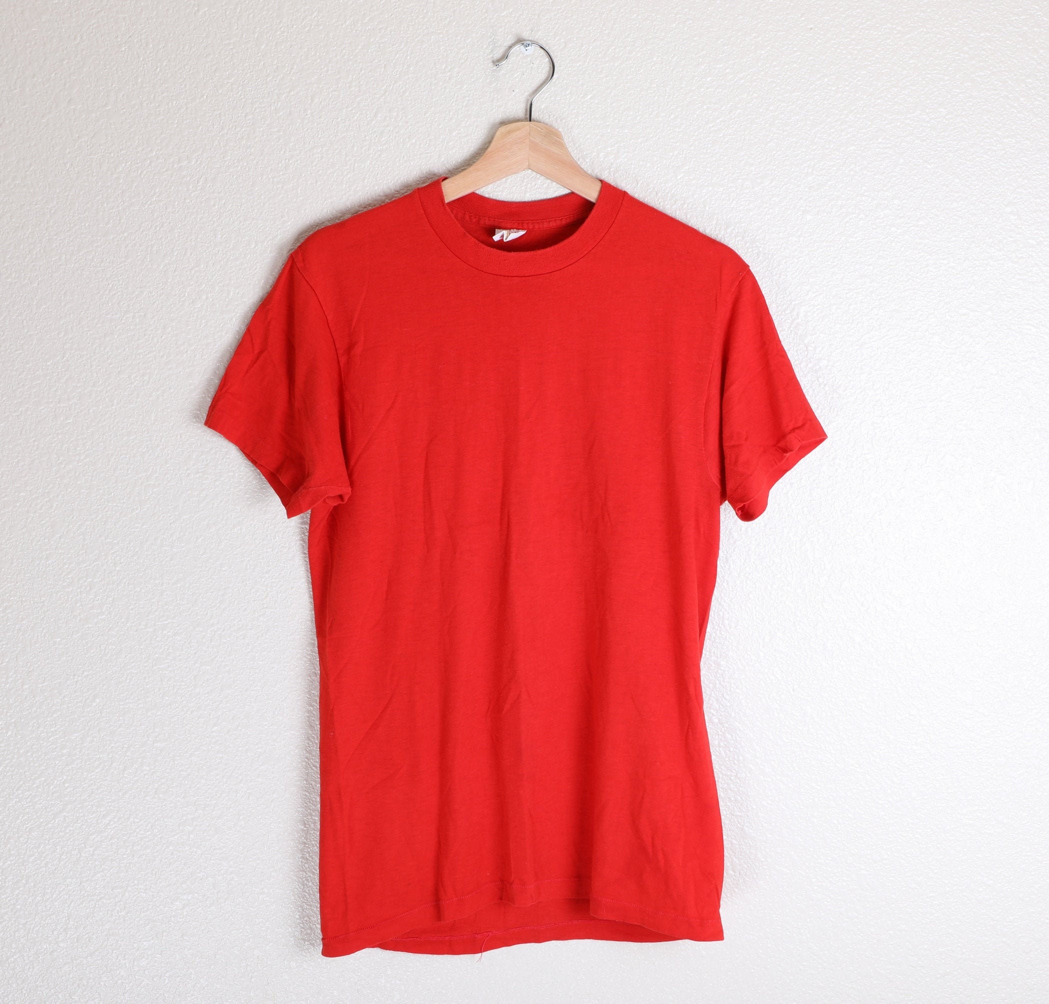 Vintage 60s 70s Kings Road by Sears Blank Red T-shirt - Size