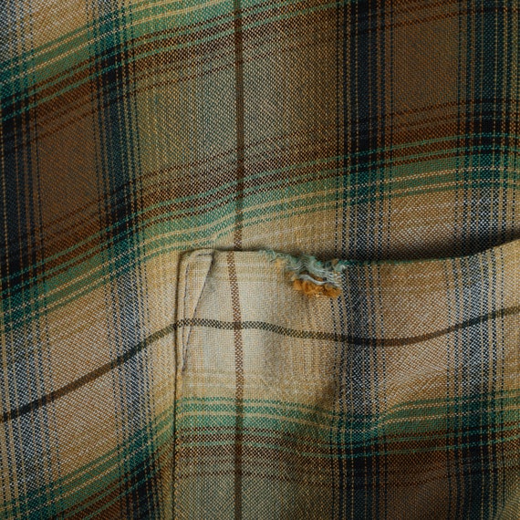 Vintage Towncraft Shadow Plaid Loop Collar Rayon … - image 3