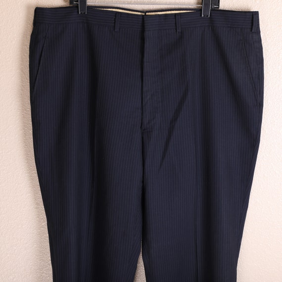 Vintage 60s 70s Pinstripe Suit Pants - Size 42" x… - image 2