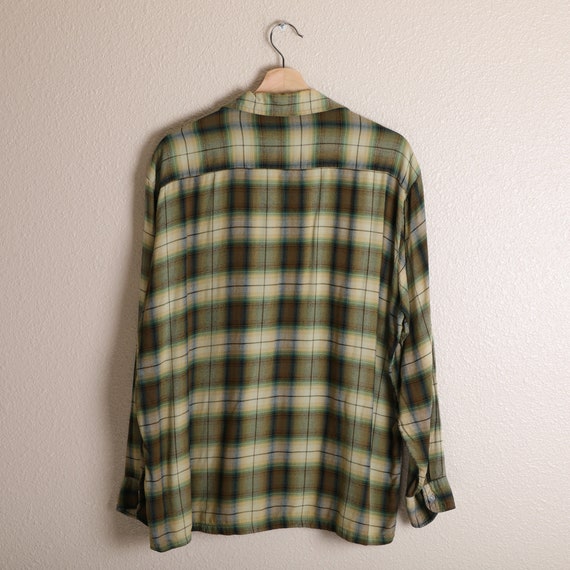 Vintage Towncraft Shadow Plaid Loop Collar Rayon … - image 8