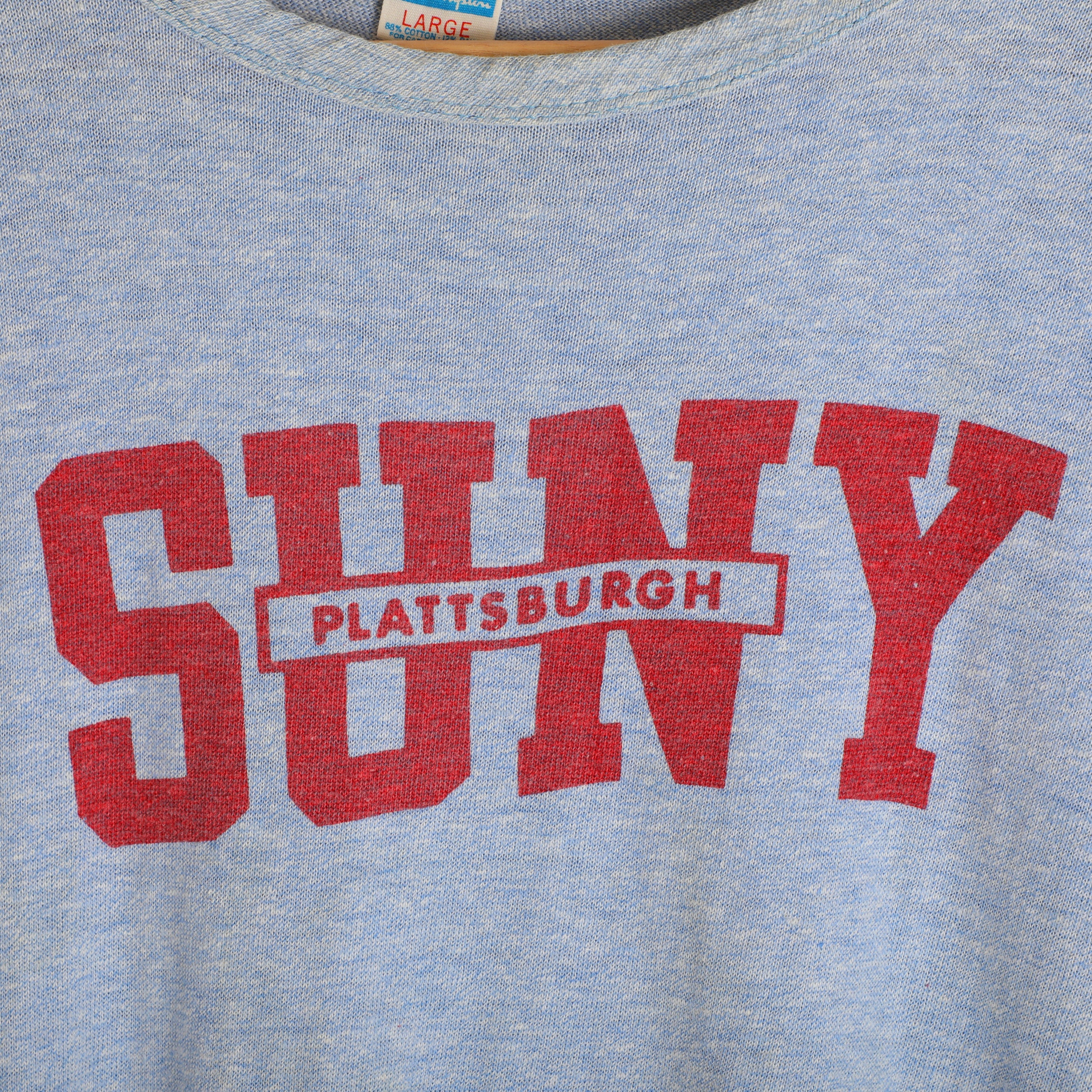 Vintage 70s Champion SUNY Plattsburgh Heavyweight T-shirt - Large