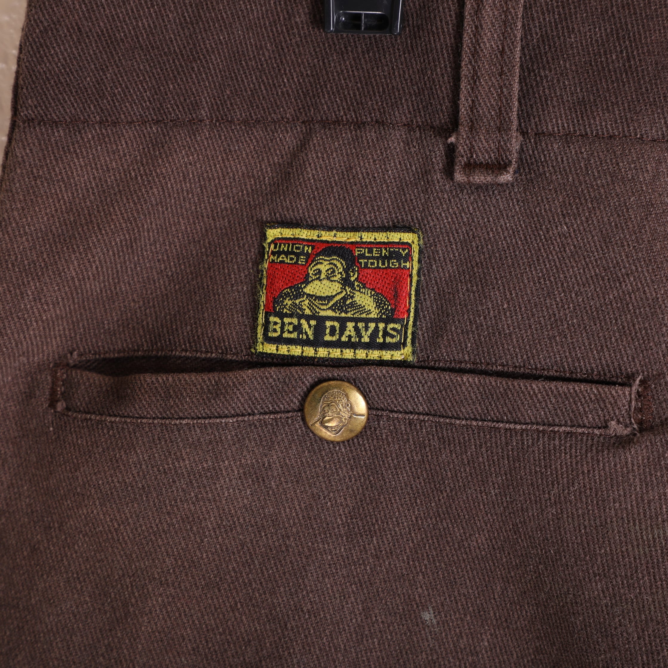 Thrashed Vintage Ben Davis Mens Brown Cotton Twill Workwear Pants