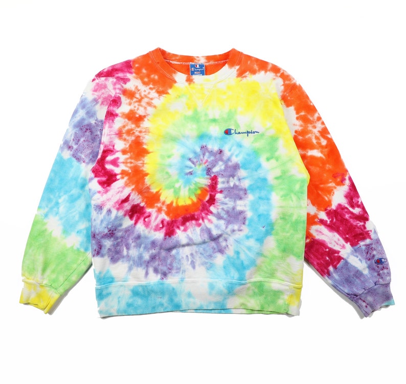 Vintage 80s Champion Tie Dye Crewneck Sweatshirt Small Etsy