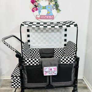 Checkered Flag Cotton Seat Covers and More Accessories for WonderFold, Keenz, Famileasy, RainbowBaby |Made to Order|