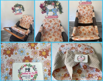 Colorful Floral Cotton Seat Covers and More Accessories for WonderFold, Keenz,Famileasy, Rainbow Baby Wagon|Made to Order|