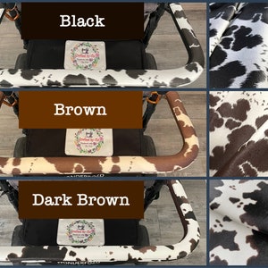 Cow Print Faux Leather Handlebar Covers for WonderFold, WagonFold, Keenz, RainbowBaby, Famileasy, Jeep
