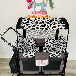 Black&White Cow print  Cotton Seat Covers and More Accessories for WonderFold ,Keenz,Famileasy,RainbowBaby |Made to Order|