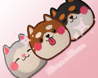 Animal Patch Embroided Cat, Dog and Shiba
