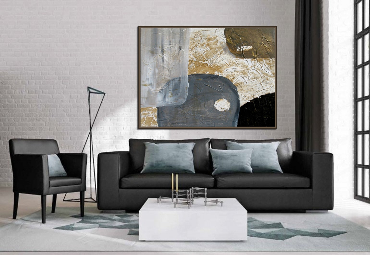 Large Abstract Painting by Lyudmila Shenderova Gray Brown - Etsy