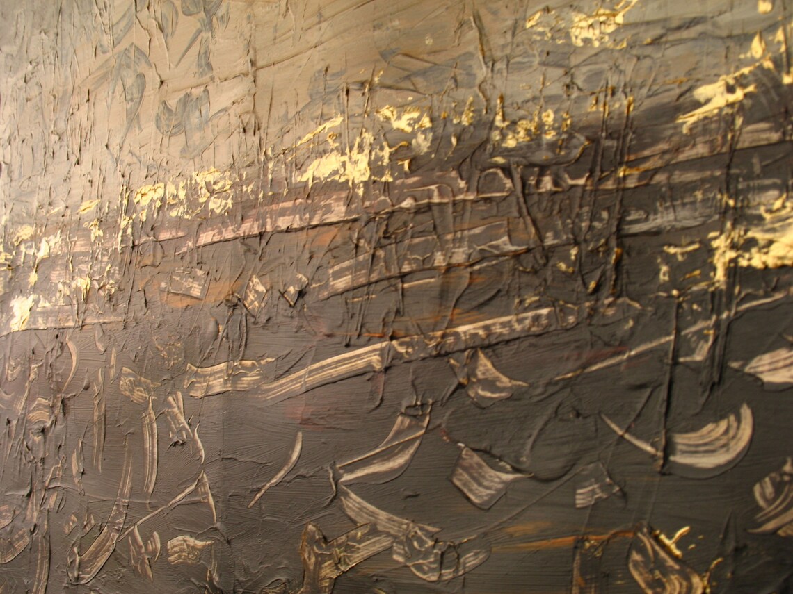 Abstract Canvas Painting Original Brown Gold Abstract Painting Etsy