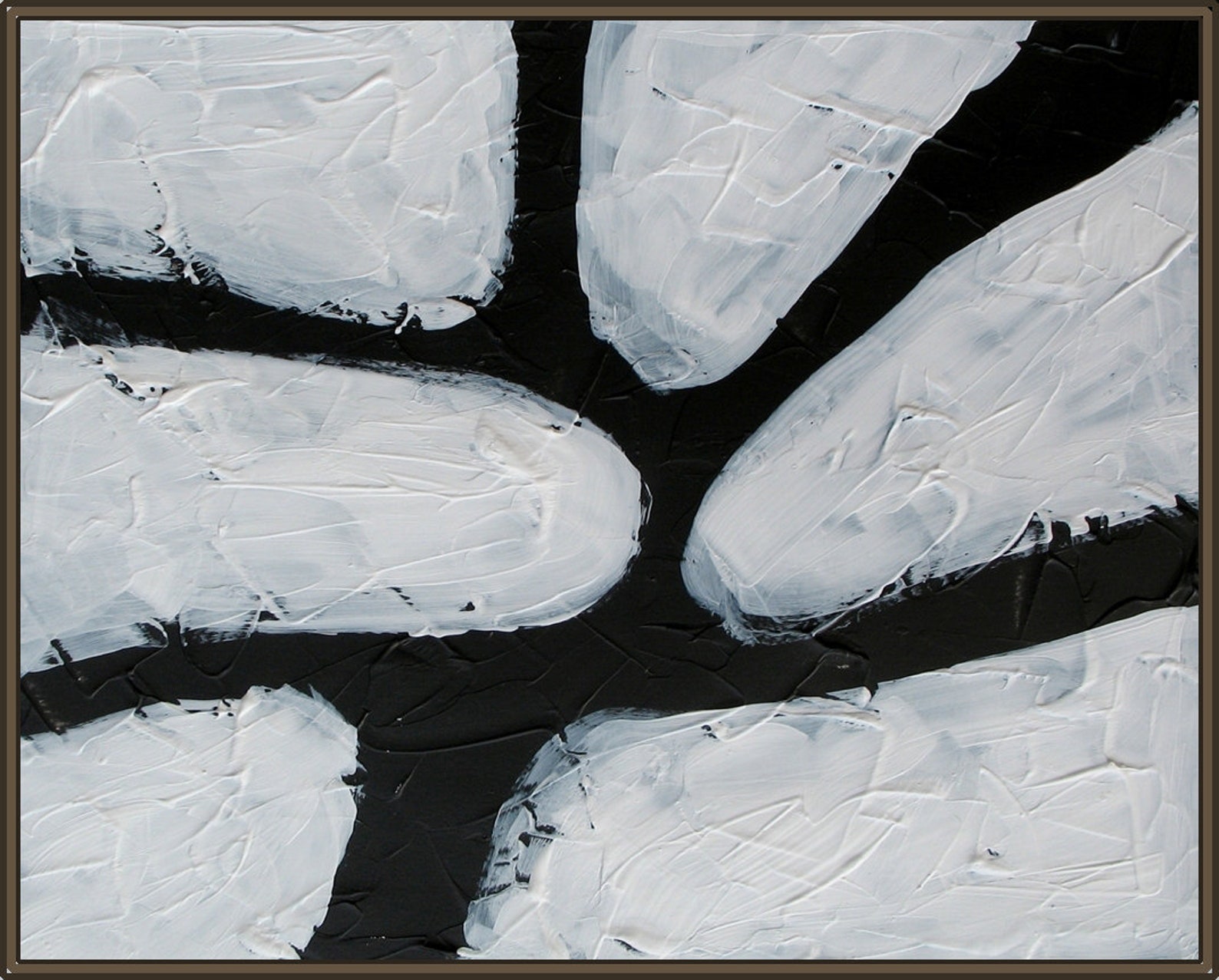 Black and White Painting Large Original Painting on Canvas Etsy