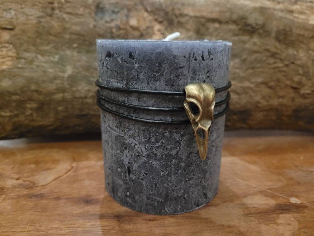 Morrigan Autel Bougie Dark Moon Rituel Sorcières Bougies Crone Magie Corbeau Crâne Hécate Décor