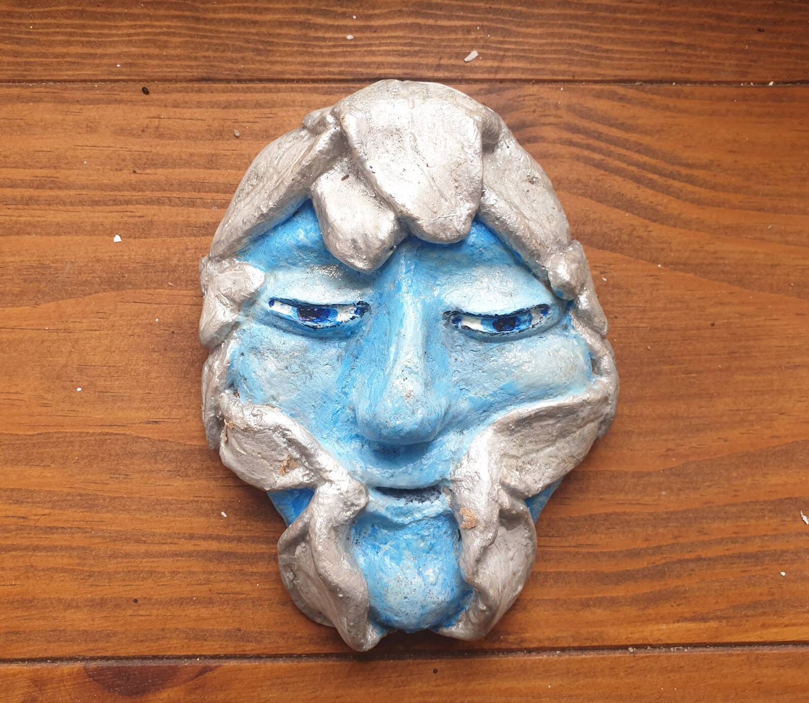 La Plaque Green Man Pagan Dieu Statue Seigneur de La Végétation Greenwood Esprit Hedgewitch d'autel 