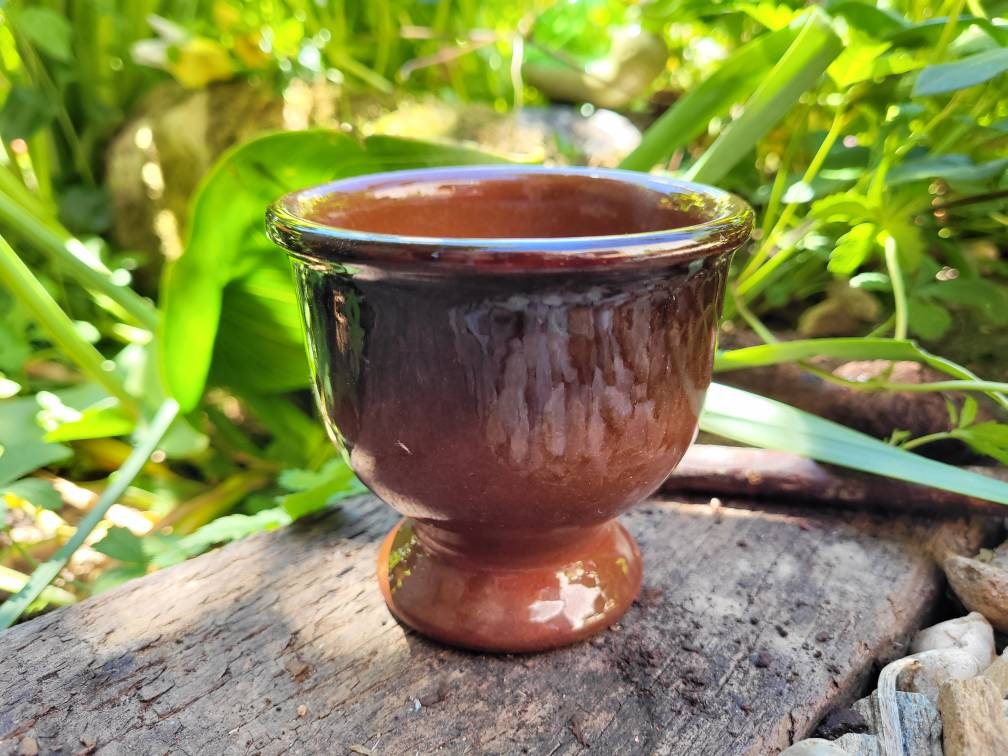 Grès Vintage Calice Petite Coupe Rituelle d'autel Païen Wiccan Outils Rituel Vin Gobelet de Pierre P