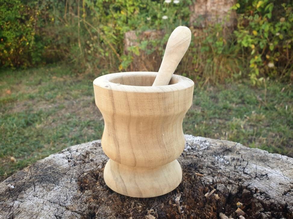 Pilon en Bois et Mortier Pour L'encens Faisant Rituel Mélangeant Les Outils Rituels de Sorcières Paï
