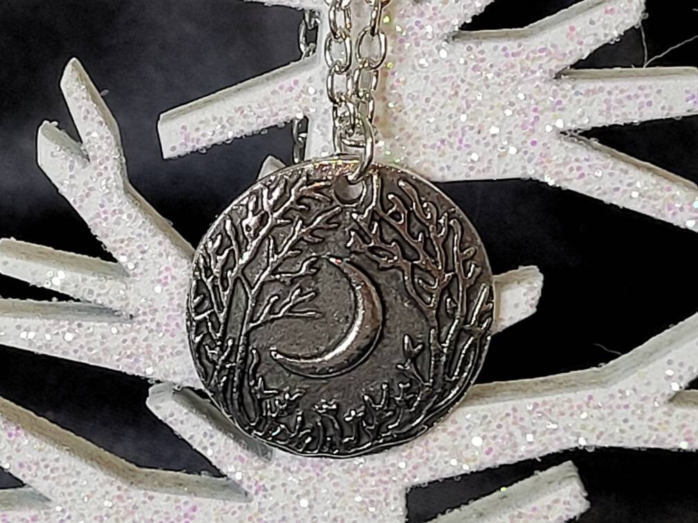Croissant de Lune Pendentif Collier Wicca Sorcellerie Bijoux Sorcières Wiccan Rituel Juiverie Prêtre
