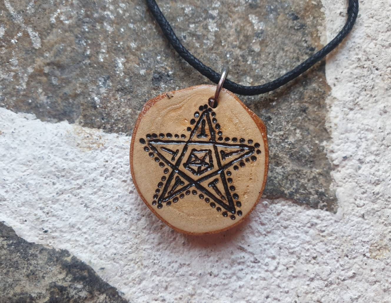 Main Fait Pentacle Pendentif Pentagram Collier Sorcières Étoiles Wiccan Rituel Bijoux Cadeaux Pour Y