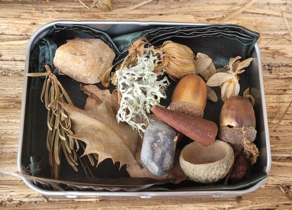 Ensemble d'offrandes Païennes Dieu Païen Offrandes Naturelles Étain Hedgewitch Autel Offrande Rituel