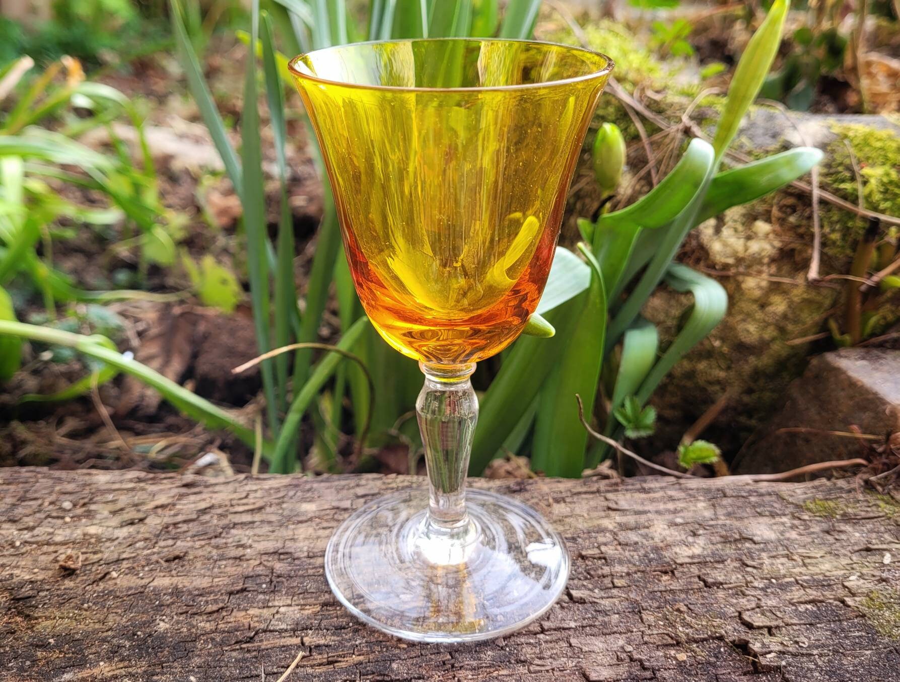Petit Calice Rituel Vintage Verre Jaune Petite Tasse Rituelle Tasse Sorcières Wiccan Autel Décor Paï