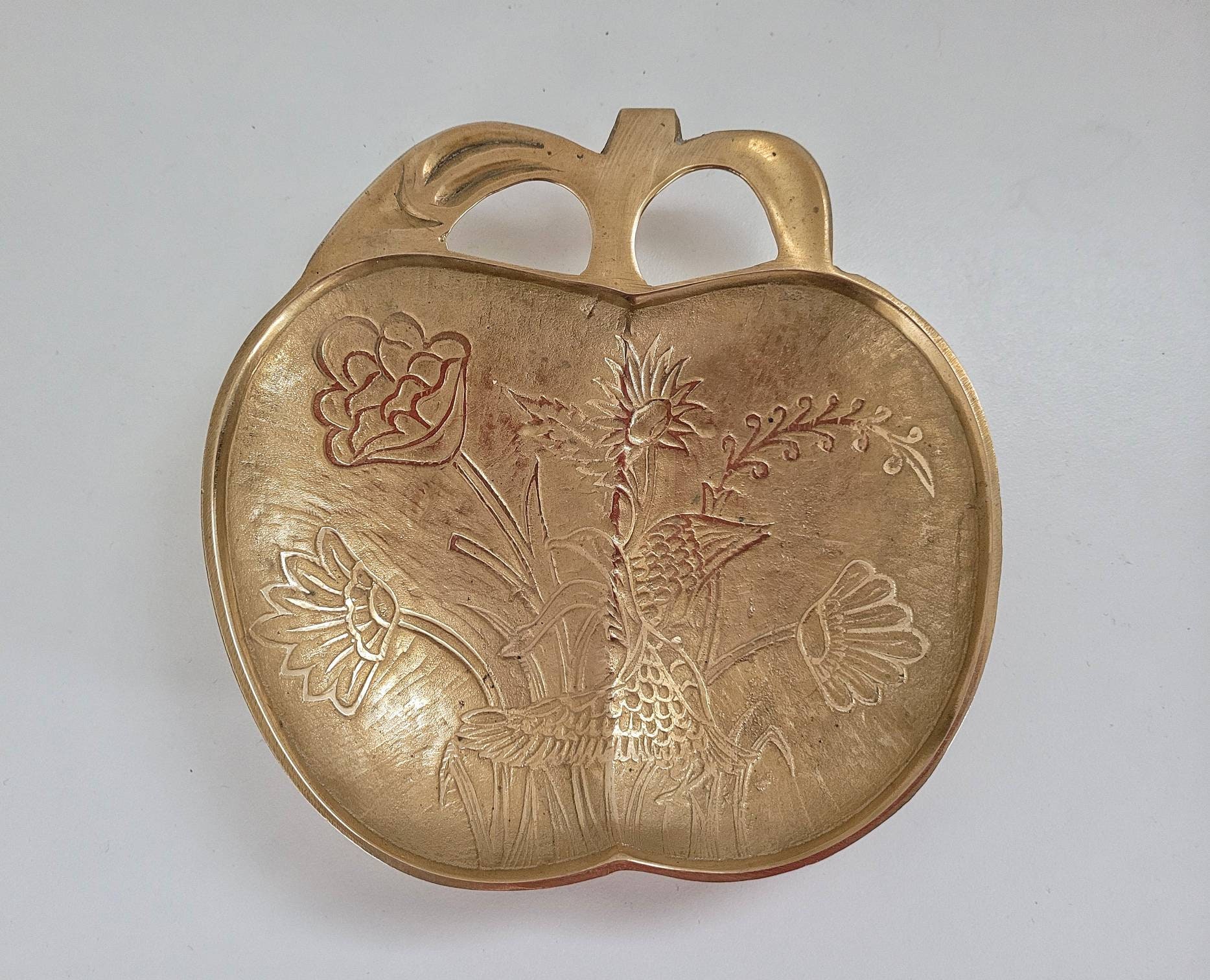 Français Laiton Vintage Offrant Plat Wiccan Outils d'autel en Bol Païen Assiette Outil Mabon Autel D