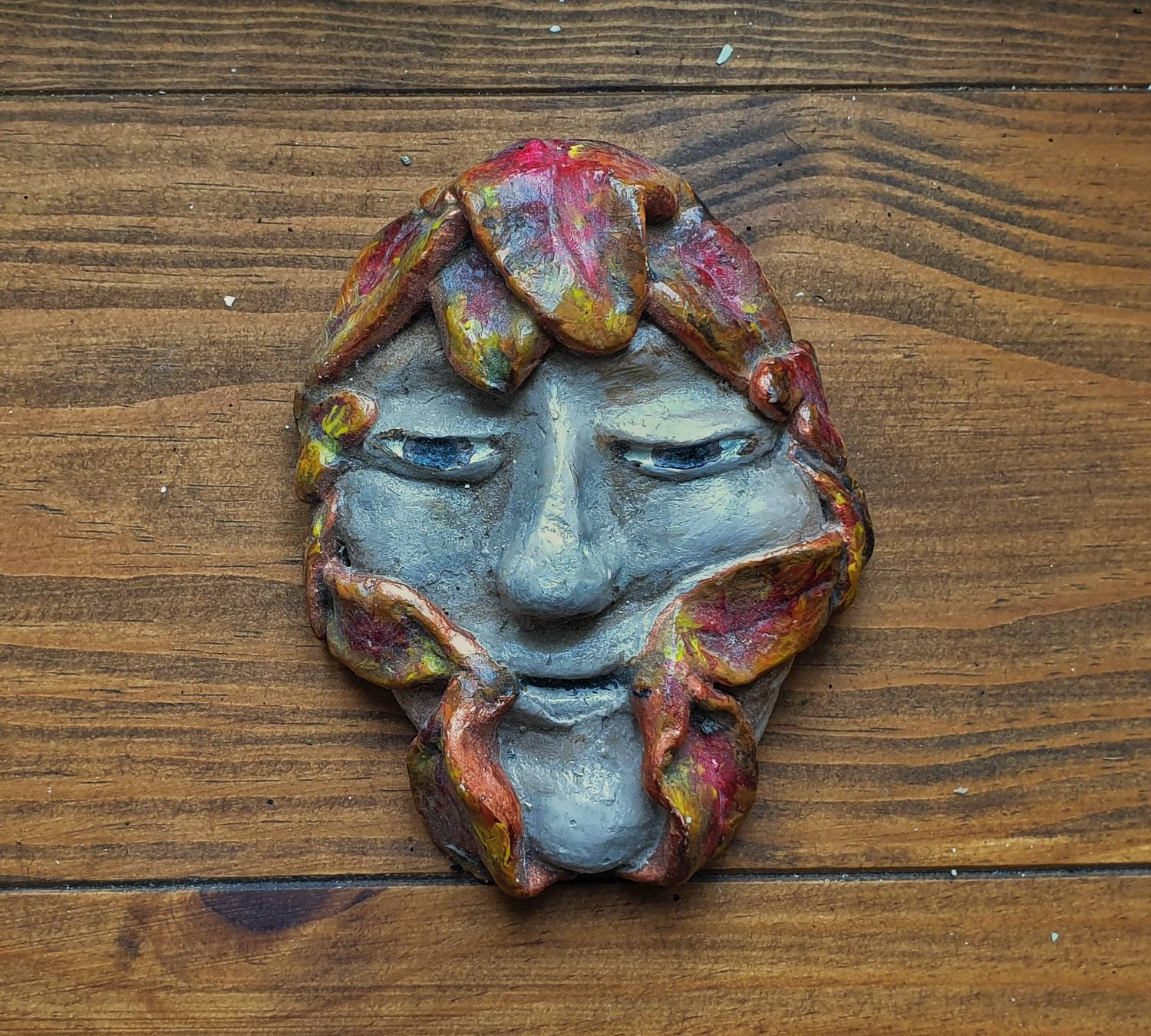 L'homme Vert Plaque Dieu Païen Statue Seigneur de La Végétation Greenwood Esprit Hedgewitch Autel Pa