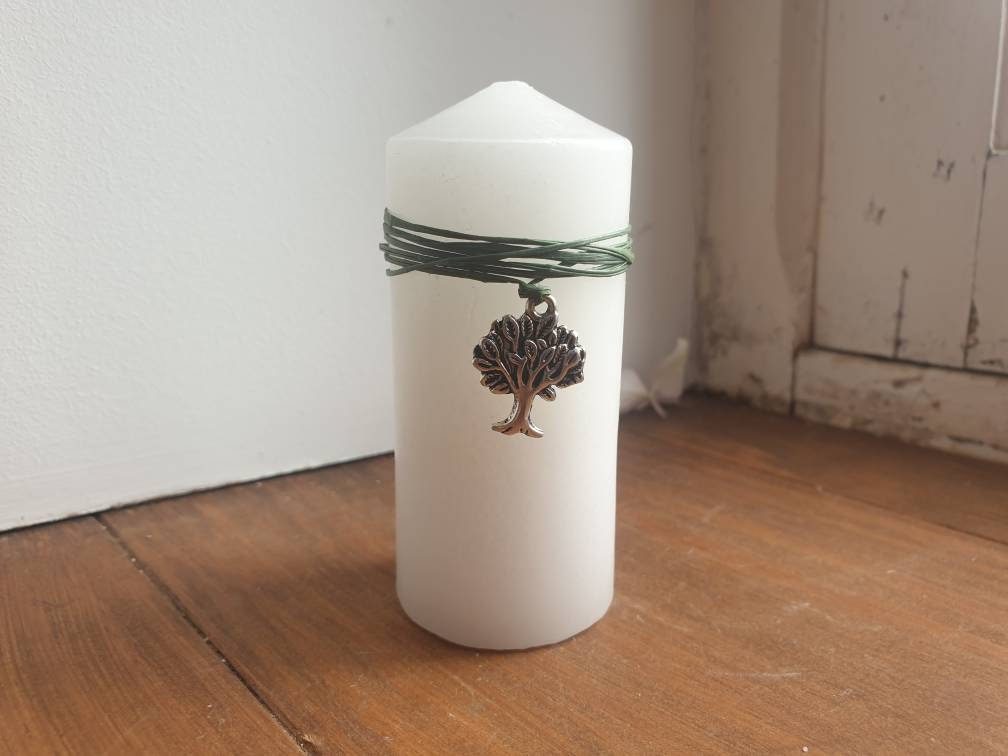 Arbre de Vie Bougie Païenne Autel Wiccan Décor Sabbat Sorcières Sort Pleine Lune Rituel Esbat Yoga M