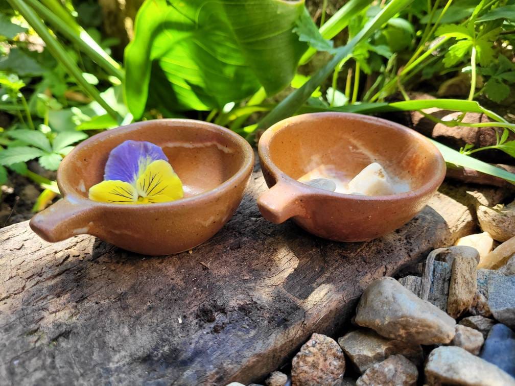 Petit Grès Offrant Des Bols Déesse Bol Sel et d'eau Wiccan Autel Outils Païens Rituel Décor Vintage