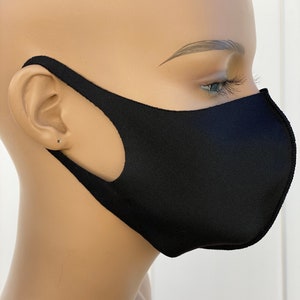 Zwart Volwassen gezichtsmasker, Stretchy zachte comfortabele wasbare herbruikbare Ademend