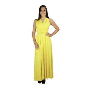 Custard Bridesmaid Dress, Infinity Dress, Convertible Dress, Wrap Dress, Multiway Dress, Long Dress, Wedding Dress, Maternity Dress