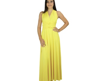 Robe de demoiselle d’honneur à la crème anglaise, Robe Infinity, Robe convertible, Robe wrap, Robe multidirectionnelle, Robe longue, Robe de mariée, Robe de maternité