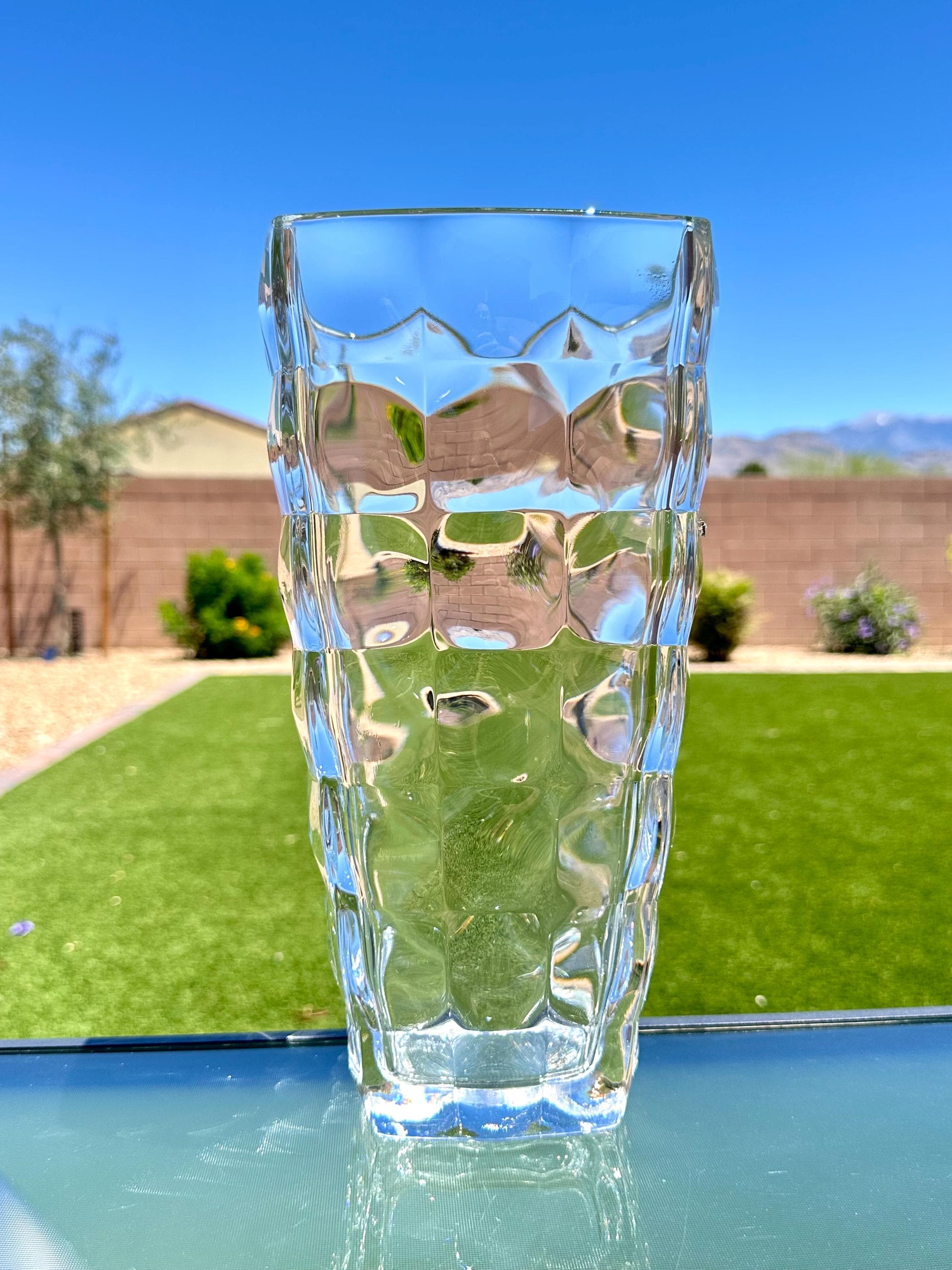 ART DECO Style ガラス 金属 花瓶 Vintage Vintage Art Deco Tall Vase