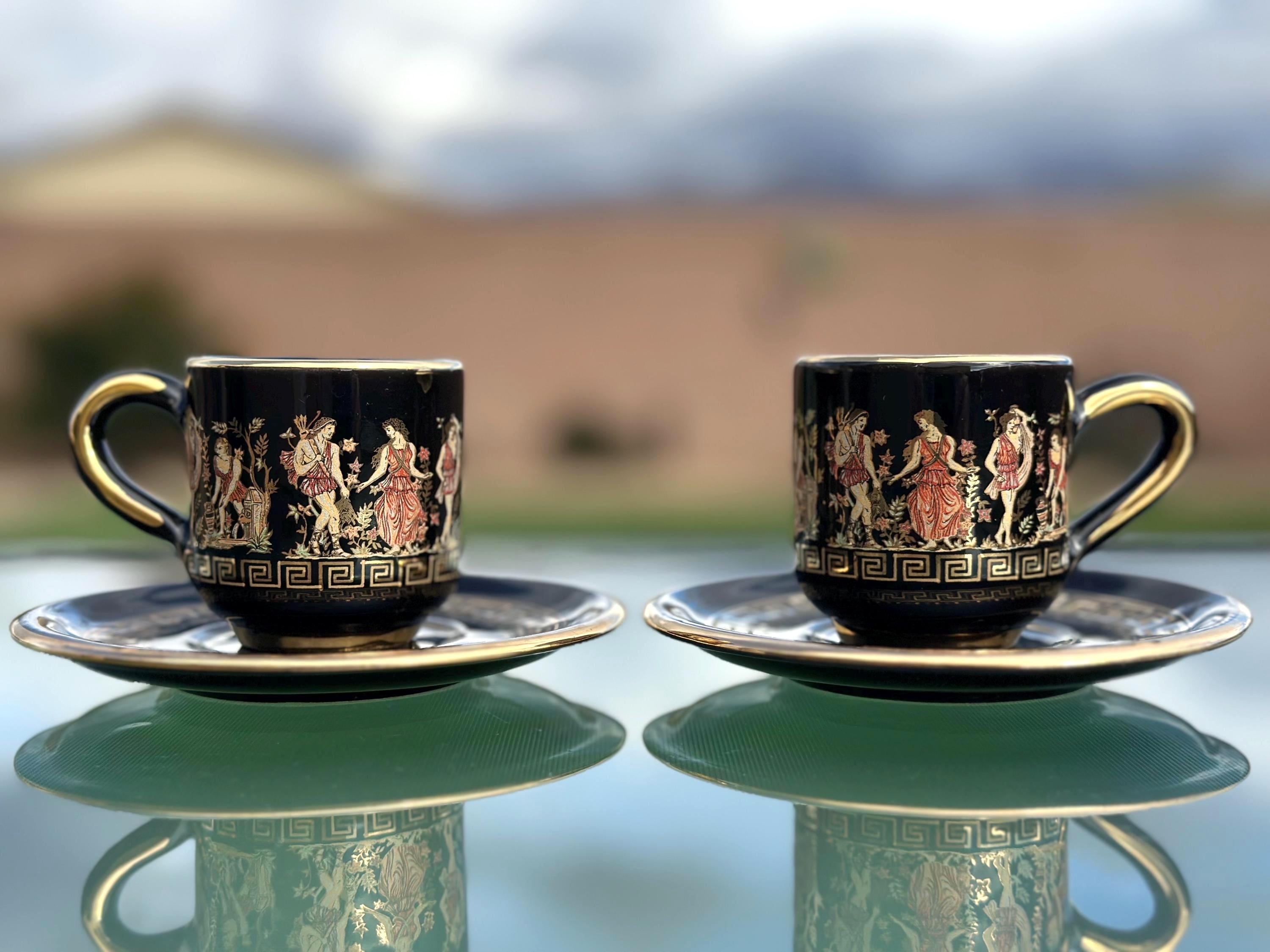Greek 24k Tea Cup Set - Etsy