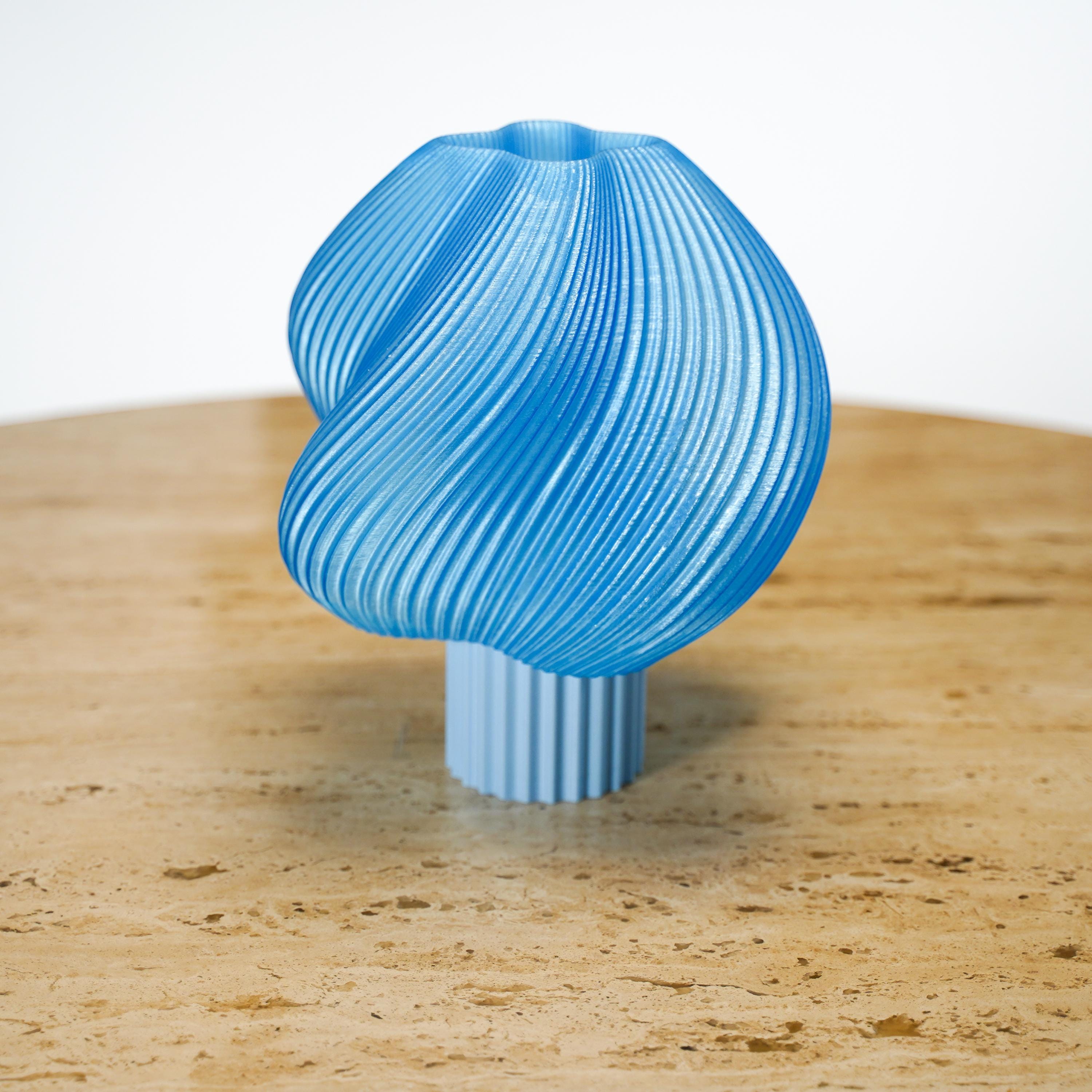 Blue Modern Table Lamp: 3D Printed Desk Light