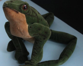 Rana Steiff Frog Froggy grande, sin botón ni etiqueta, buen estado.