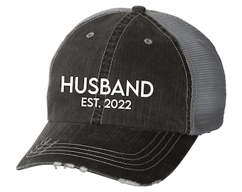 Husband Hat Est. 2022 | Funny | Fiancee | Husband to Be | Bachelor | Engaged | Newlywed | Hubby | Hubs | Just Married | Wedding