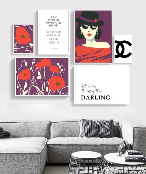 Gallery Wall Set Chanel Decor Hair Salon Above Bed Decor Etsy
