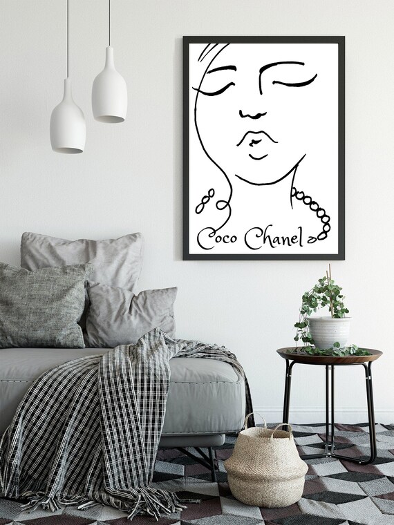Chanel Home Decor Chanel Inspired Chanel Art Print Coco Chanel Quotes Poster Pop Art Woman Face Abstract Face Art Minimalist Faces