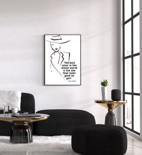 Chanel Inspired Decor Chanel Art Print Coco Chanel Quotes Chanel Canvas Art Coco Chanel Poster Master Bedroom Decor Fashion Wall Art