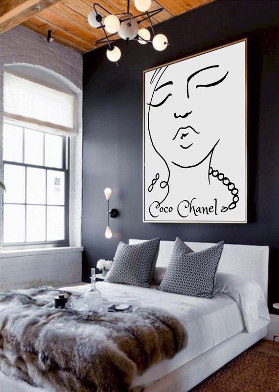 Chanel Home Decor Chanel Inspired Chanel Art Print Coco Chanel Quotes Poster Pop Art Woman Face Abstract Face Art Minimalist Faces