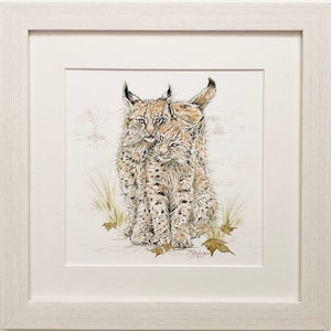 Endangered Collection - Lynx cubs framed print