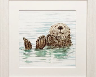 Endangered Collection - Sea Otter framed print
