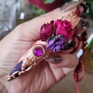 Witch Finger Enchanted Rose Garden Necklace, Haunted Polymer Clay Protection Pendant