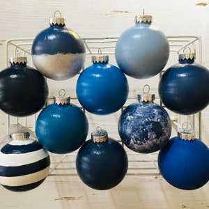 The original Blue beach Collection - Nautical Blue Christmas ball ornaments