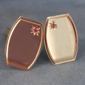 Gemelli vintage in oro 9 carati con rubini