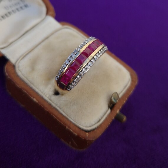 Ruby & Topaz Ring 9ct Gold - image 5