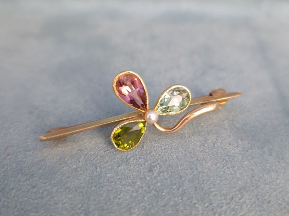 Gold shamrock brooch sale