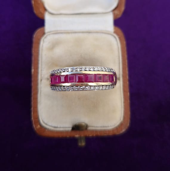 Ruby & Topaz Ring 9ct Gold - image 1