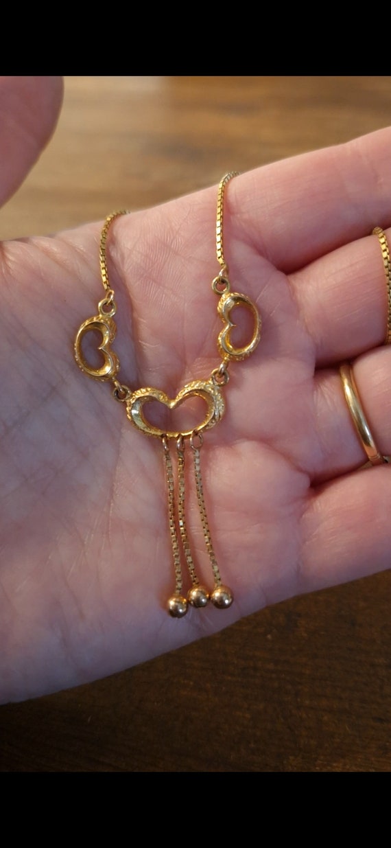 Vintage Heart Necklace 9ct Gold - image 6